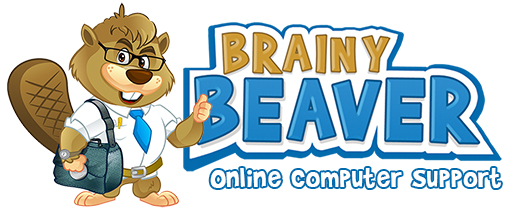 Brainy Beaver Online Computer Support Logo